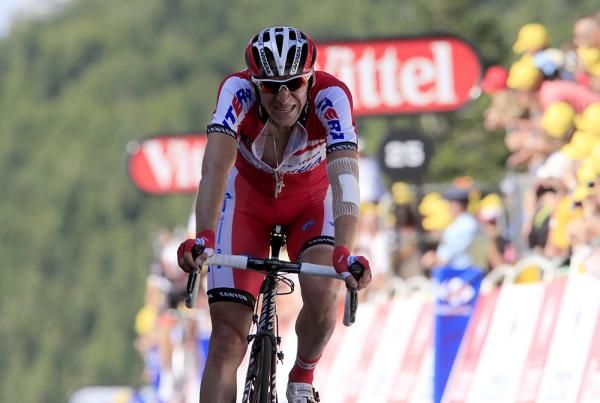 Denis Menchov (Katusha) held on until the final few hundred meters