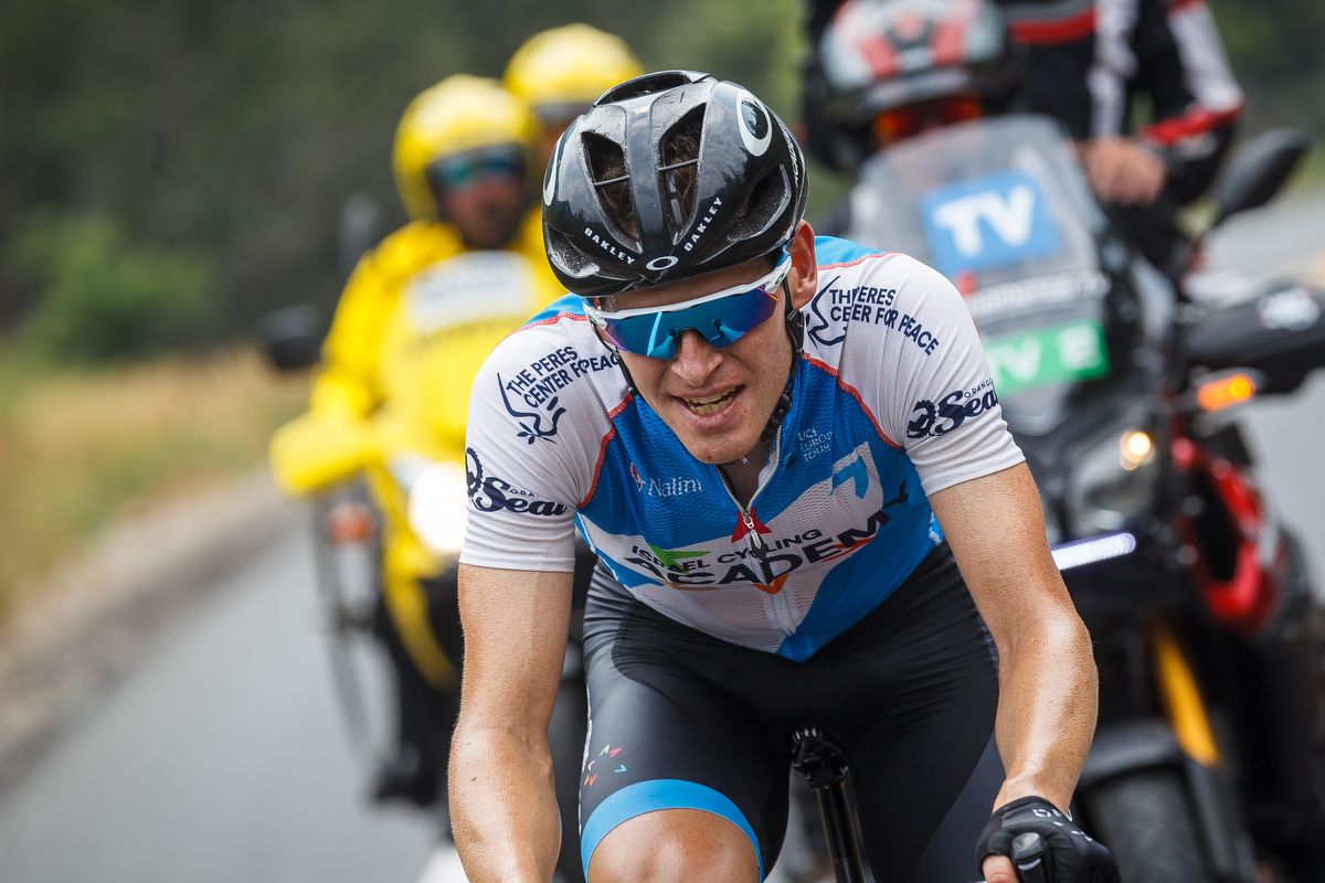 Ben Hermans climbs Little Cottonwood Canyon during stage 5 at the Tour of Utah