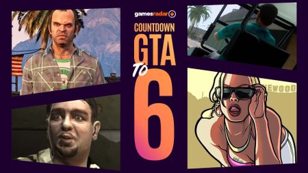 A collage of images with the GamesRadar logo including Trevor from GTA 5, Tommy from GTA Vice City, Roman from GTA 4, and Rochelle from GTA San Andreas