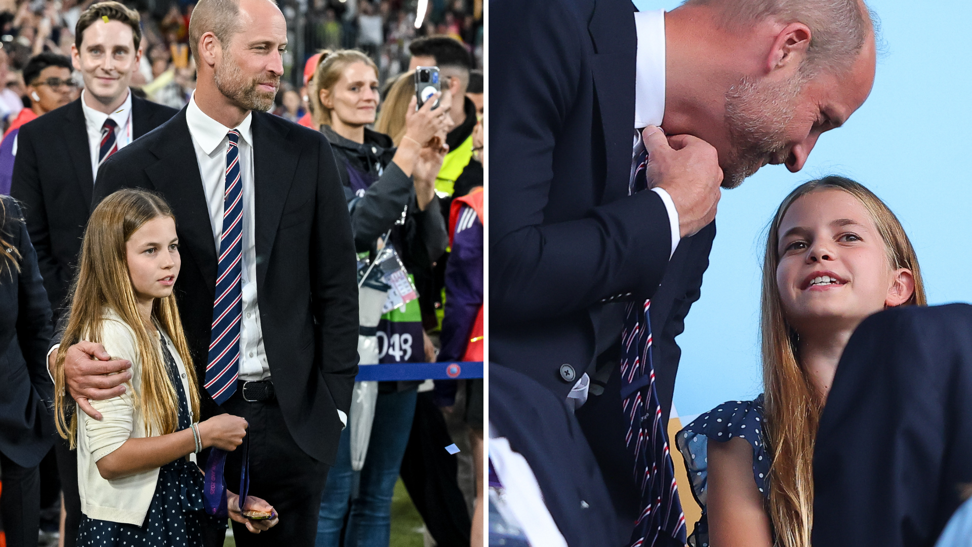 Princess Charlotte and Prince William at the Women&#039;s Euros Final 2025