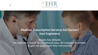 EHR Transcriptions website screenshot