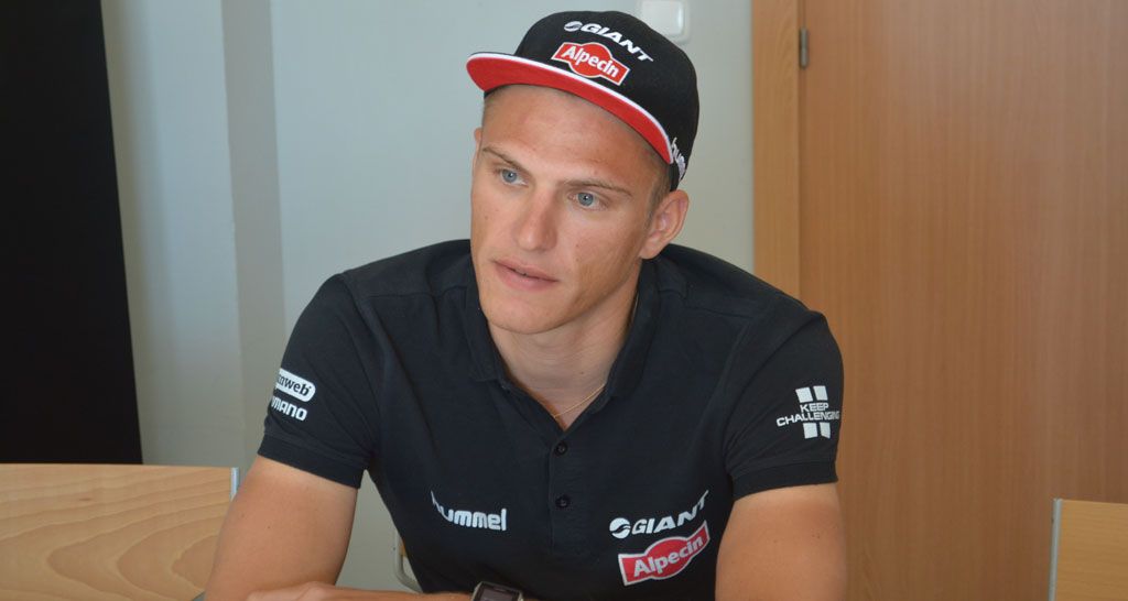 Giant-Alpecin's Marcel Kittel meets with members of the media Thursday during a team training camp in the Sierra Nevadas.