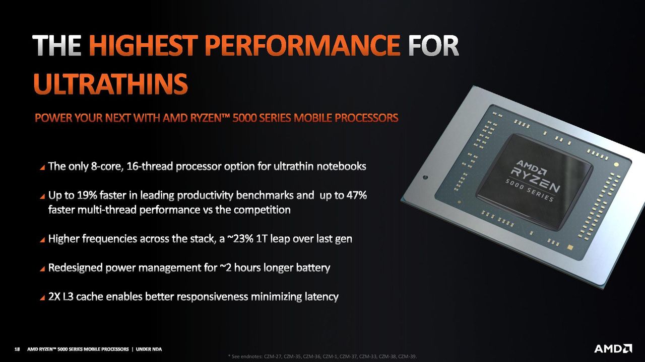 AMD Ryzen 5000 Mobile Ultrathin Benchmarks