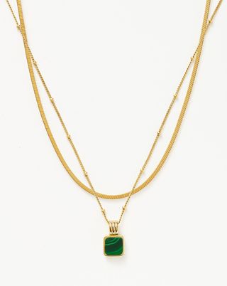 Iconic Lucy Williams Malachite Necklace Set | 18k Gold Vermeil/malachite