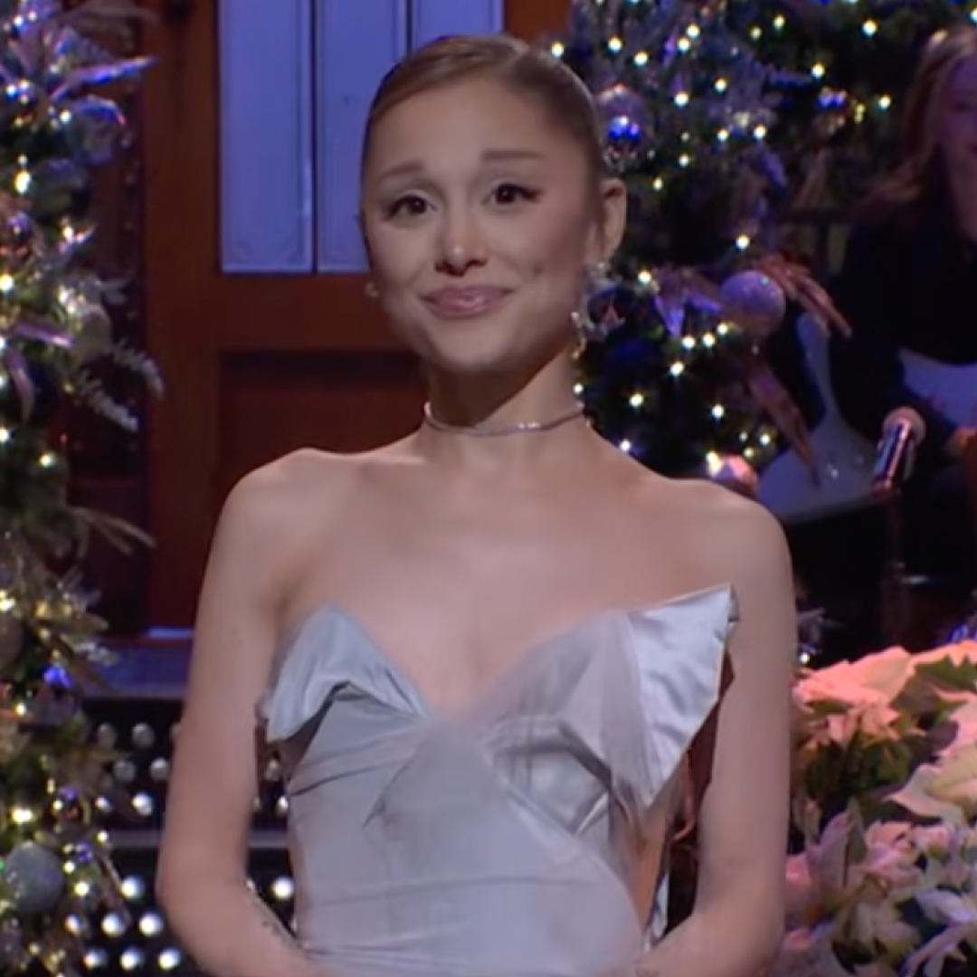 Ariana Grande wearing vintage Vivienne Westwood Bridal Couture on SNL on December 20
