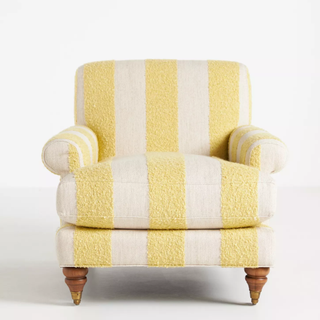 striped yellow accent chair