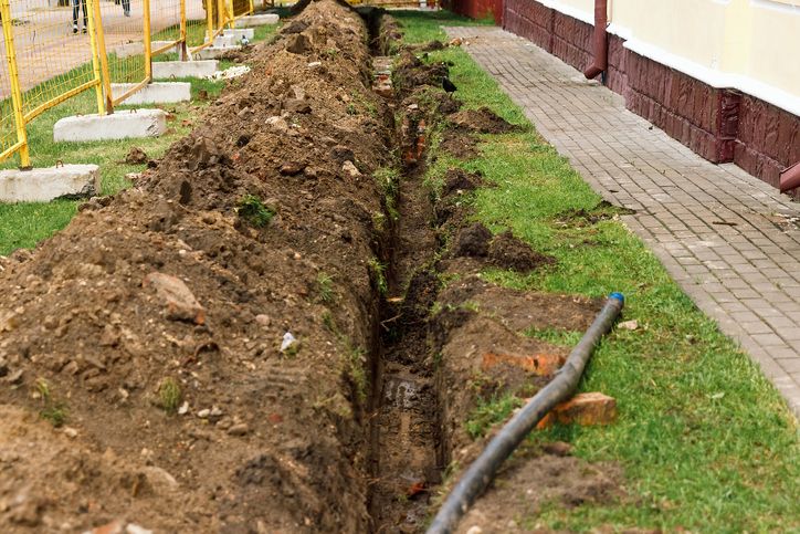 French drains transport surface water away from walls 