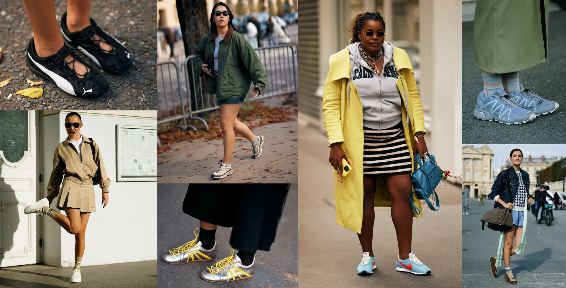 women at fashion week wearing the top 2025 sneaker trends