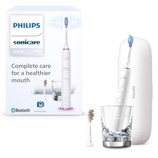 Philips Sonicare Diamondclean Smart 9400 Electric Toothbrush, Sonic Toothbrush With App, Pressure Sensor, Brush Head Detection, 4 Brushing Modes and 3 Intensity Levels, White, Model Hx9917/88