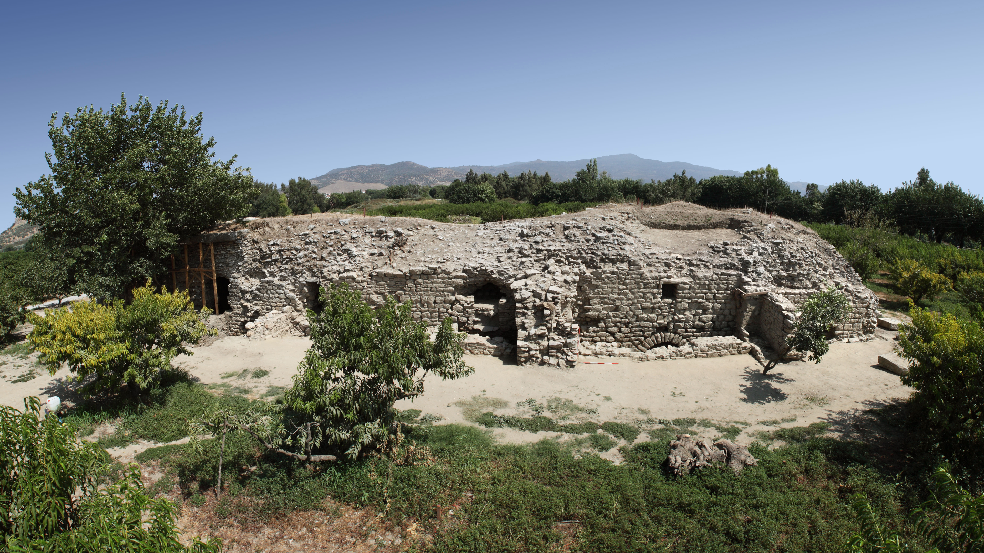 view of the ruins of a Roman odeion in Turkey