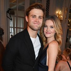 Leo Woodall and Meghann Fahy attend the South Bank Sky Arts Awards in 2023