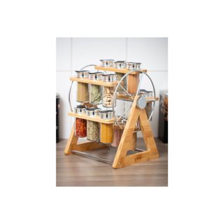 Spice Rack Ferris Wheel Rotating Jars Organizer Kitchen Storage Seasoning  Rack