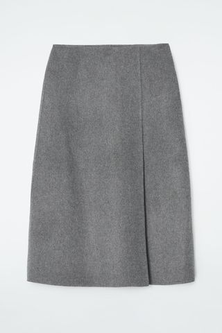 COS, Double-Faced Wool Midi Skirt