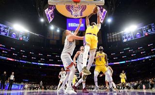 Anthony Davis #3 of the Los Angeles Lakers shoots the ball during Game 4 of the 2023 NBA Playoffs Western Conference Finals