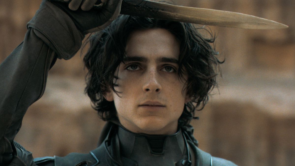 A close up shot Timothée Chalamet&#039;s Paul Atreides in Dune