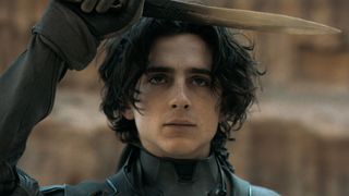 En närbild av Timothée Chalamet som Paul Atreides i Dune