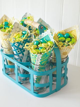 easter basket with cones