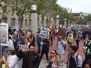 Marchers in San Francisco turned out to emphasize the importance of science and to support scientists in the U.S. and around the world.