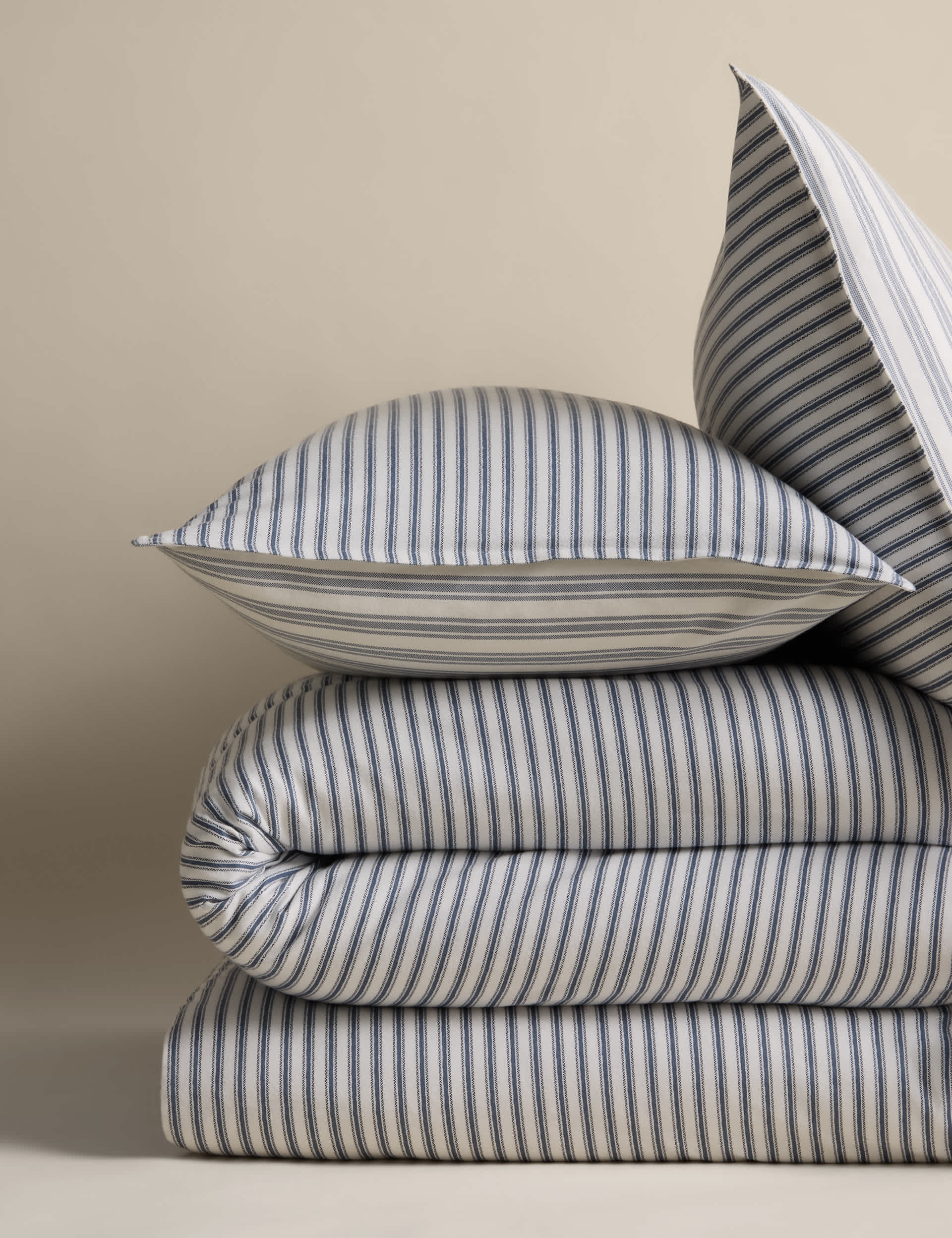 Brushed Cotton Striped Bedding Set