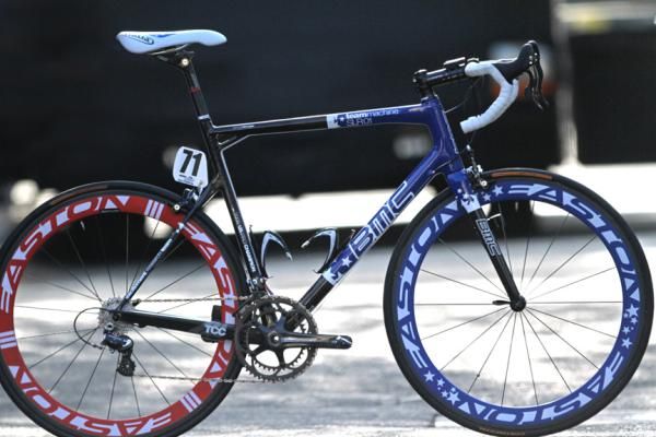 George Hincapie&rsquo;s stars'n'bars bike is unmistakable.
