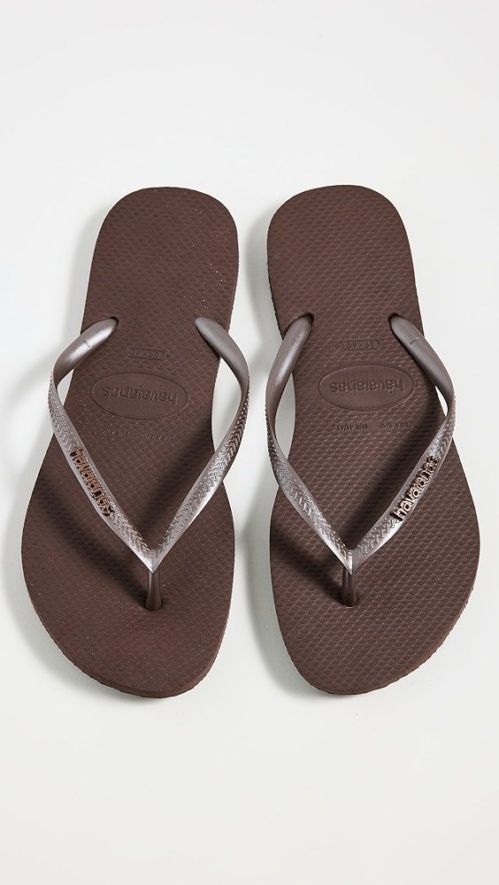 Havaianas Slim Logo Metallic Flip Flops