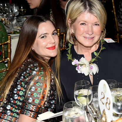 Actress Drew Barrymore and Martha Stewart attend ASPCA 19th Annual Bergh Ball honoring Drew Barrymore, hosted by Nathan Lane wiith music by Mark Ronson at the Plaza Hotel on April 14, 2016 in New York City.