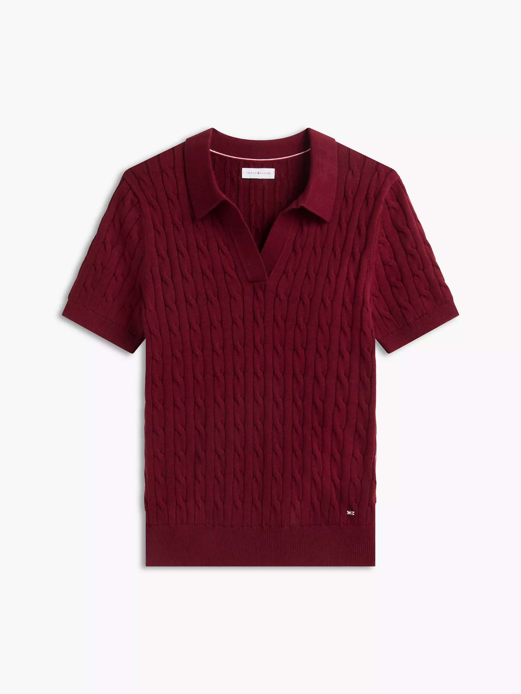 Tommy Hilfiger , Short-Sleeve Cable Knit Sweater Polo