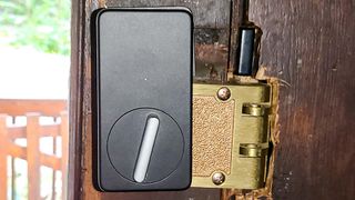 SwitchBot Smart Lock installed on front door