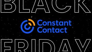 Contstant Contact logo in blue on a black background with Black Friday text at the top and bottom