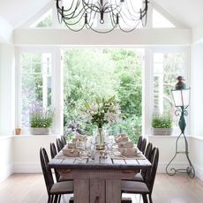 dining room with open garden 