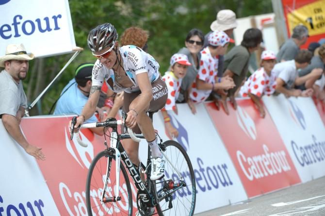 John Gadret (AG2R La Mondiale) nears the finish of stage 8 in Ax 3 Domaines