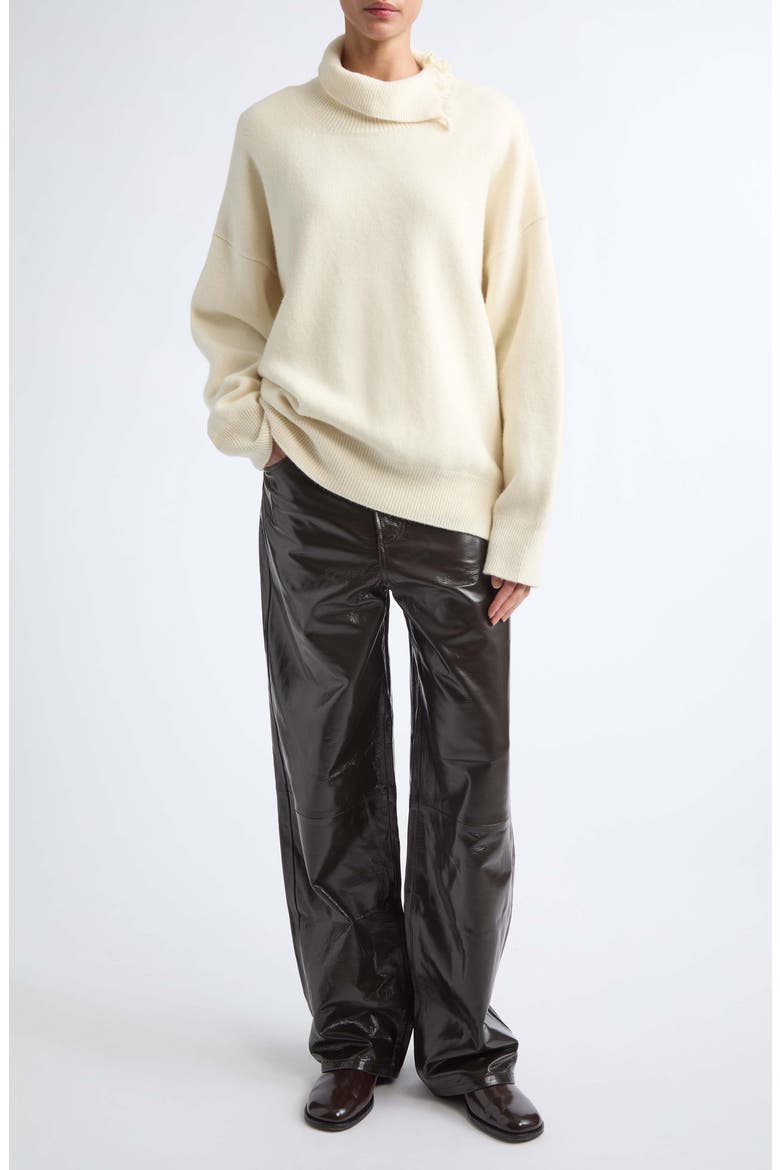 Bruun Lacquered Baggy Leather Wide Leg Pants