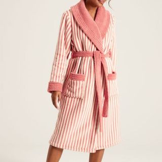 pink stripe dressing gown