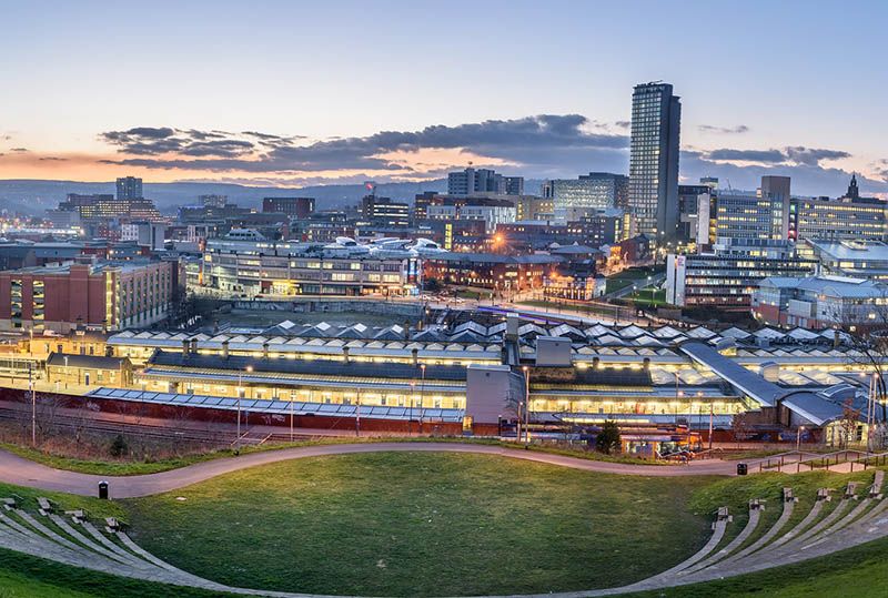 The city of sheffield skyline