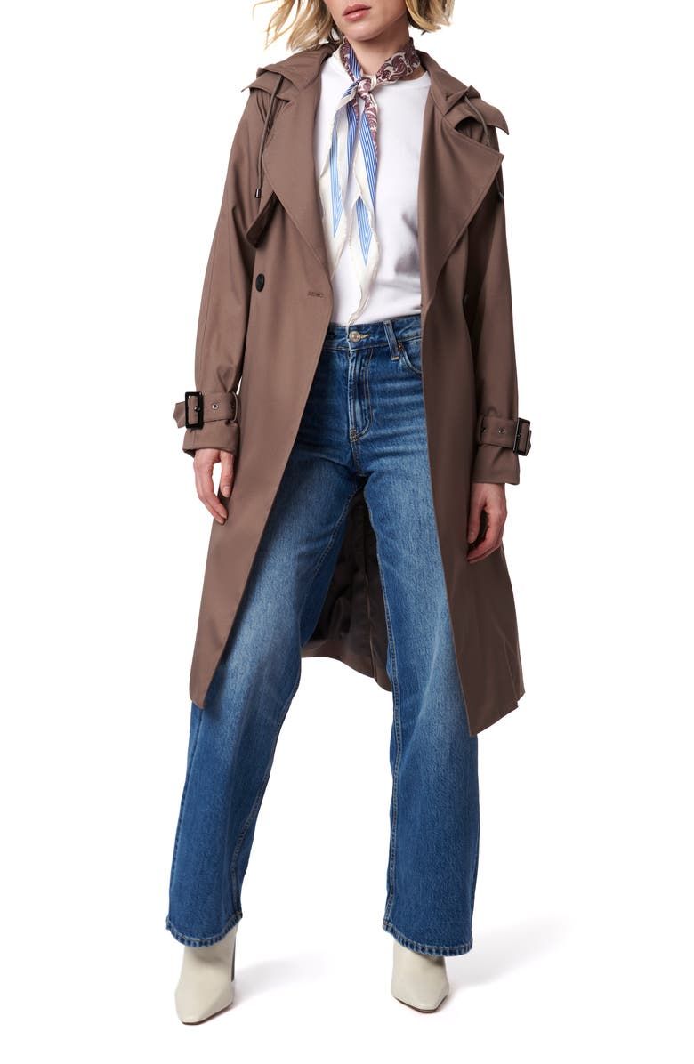 Double Breasted Hooded Trench Coat