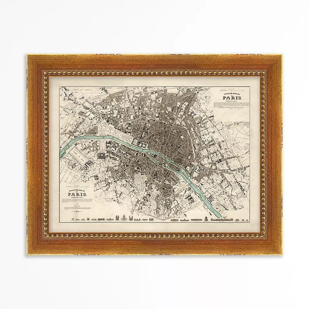 Vintage Map of Paris Wall Art