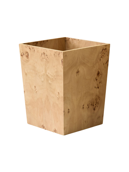 Burled Wood Waste Bin