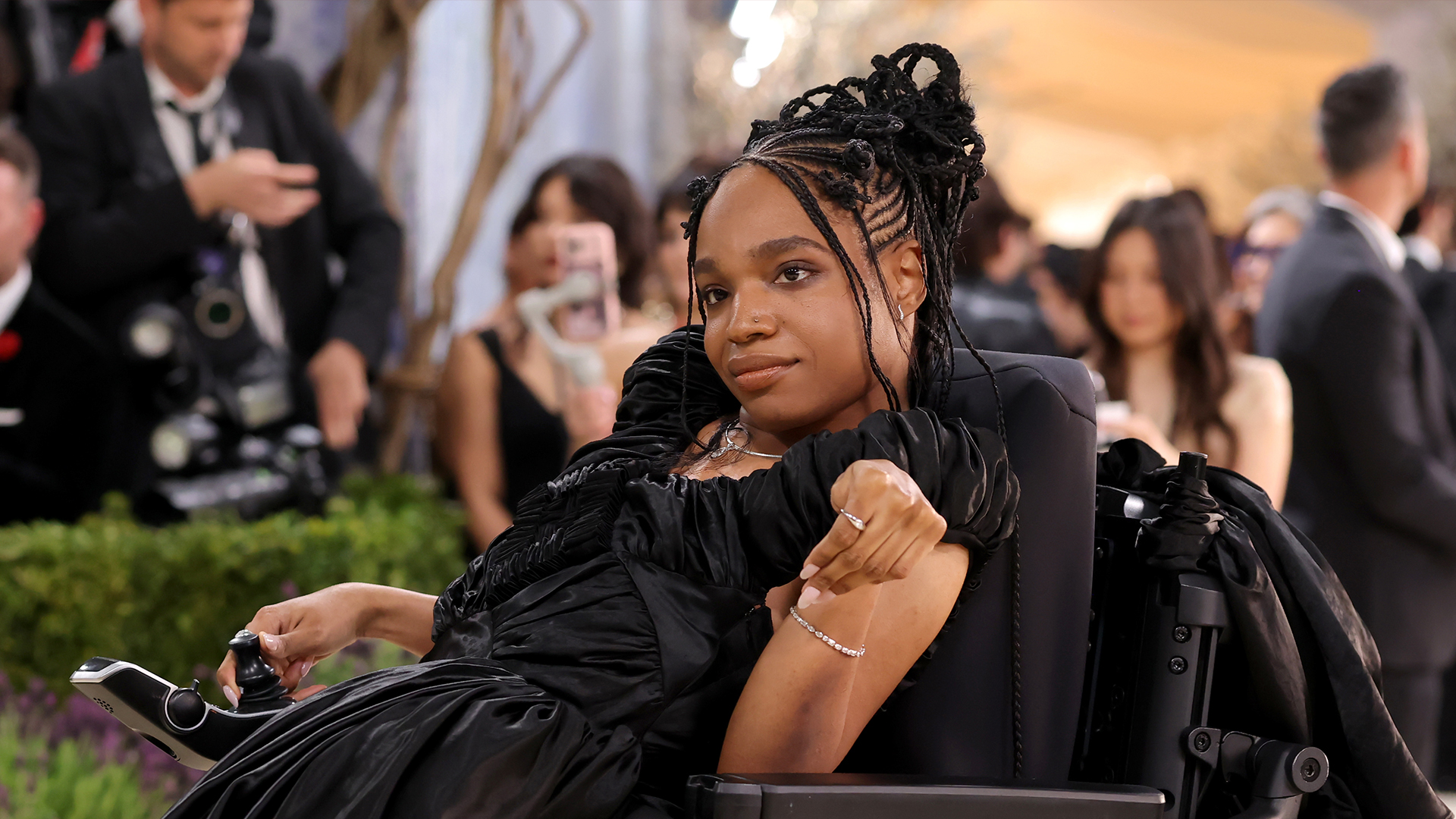 Aariana Rose Phillip wearing a black Collina Strada dress at the Met Gala