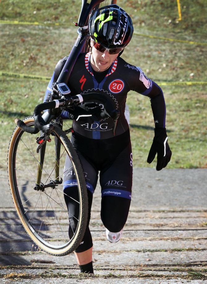 Arley Kemmerer takes the steps on the last lap at Supercross Cup 1 with close to a minute's lead.