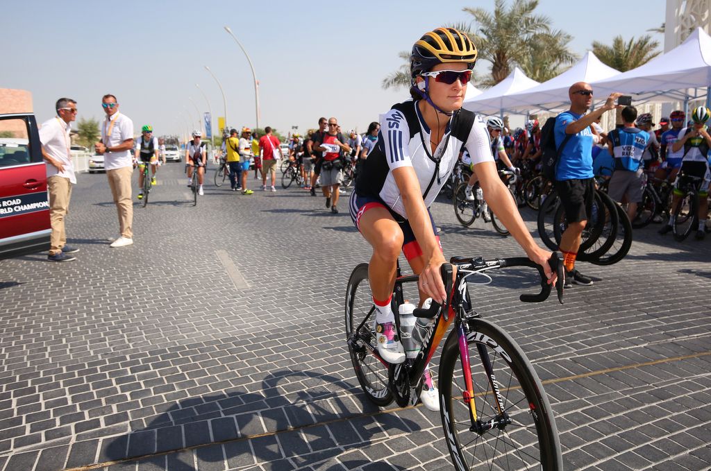 Lizzie Deignan (Great Britain) pre-race in which she finished fourth