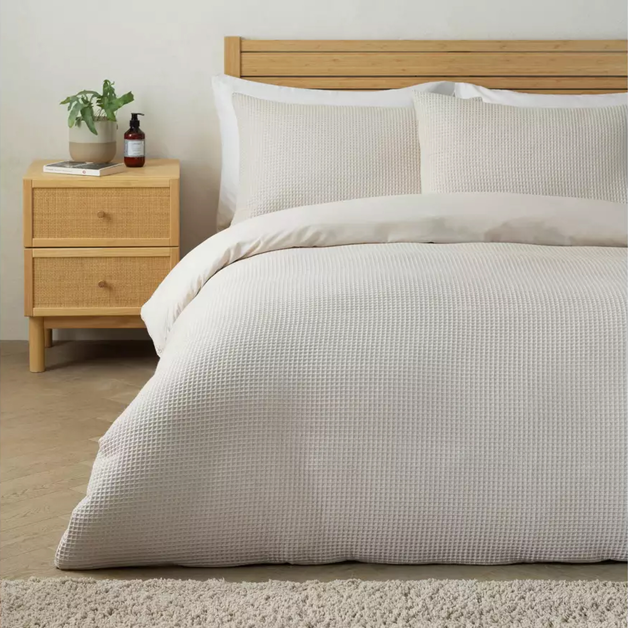 Habitat , Chunky Waffle Cream Bedding Set