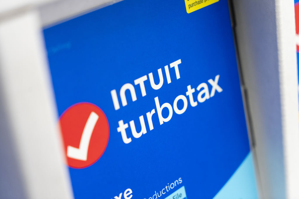 Intuit Turbotax at store in the Brooklyn borough of New York, US, on Wednesday, Jan. 24, 2024.