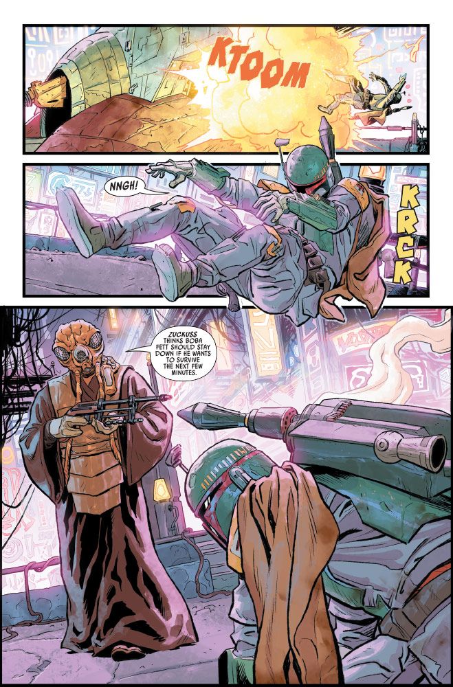 Boba Fett gets more than he bargained for in the new Marvel comics series "Star Wars: War of the Bounty Hunters."