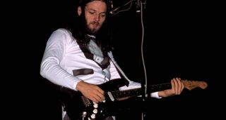 David Gilmour onstage with his famous Black Strat