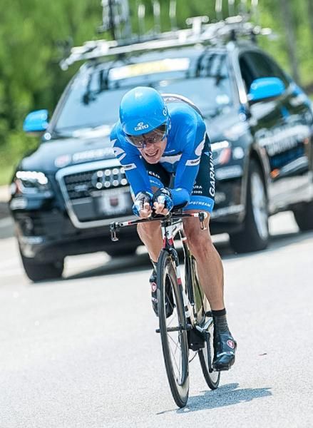 David Zabriskie races to his sixth national time trial title