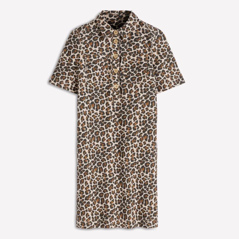 Boden, leopard print denim dress