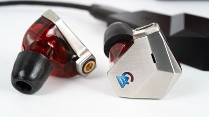 Campfire Audio Grand Luna IEMs on a white surface