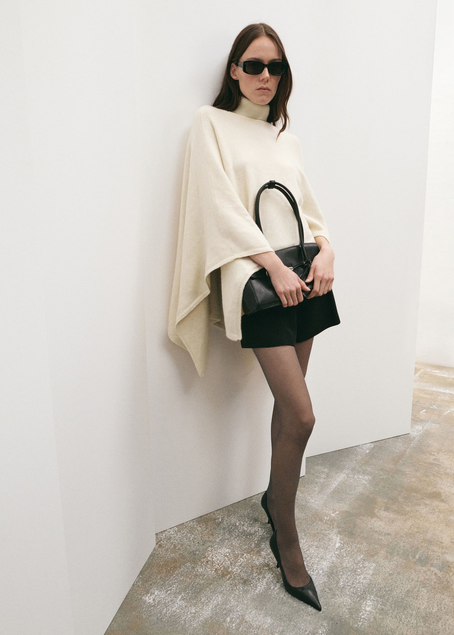 MANGO Knitted Turtleneck Cape