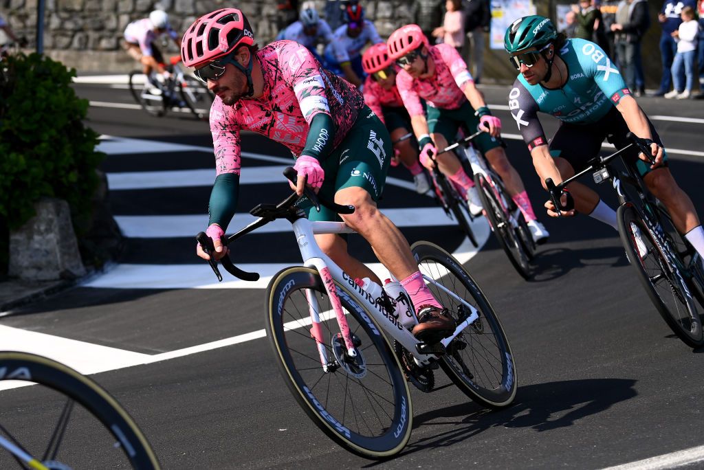 SANREMO ITALY MARCH 19 Alberto Bettiol of Italy and Team EF Education Easypost competes during the 113th MilanoSanremo 2022 a 293km one day race from Milano to Sanremo MilanoSanremo on March 19 2022 in Sanremo Italy Photo by Tim de WaeleGetty Images