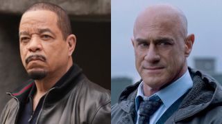 From L to R: Ice-T as Odafin "Fin" Tutuola on Law & Order SVU, Christopher Meloni as Elliot Stabler on Law & Order: Organized Crime.